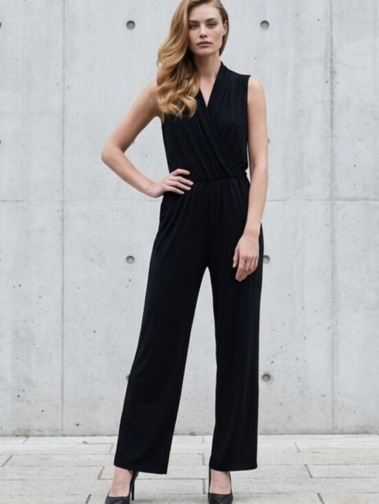 Peter Nygard Pants - Sleeveless Black Jumpsuit with Wide Leg